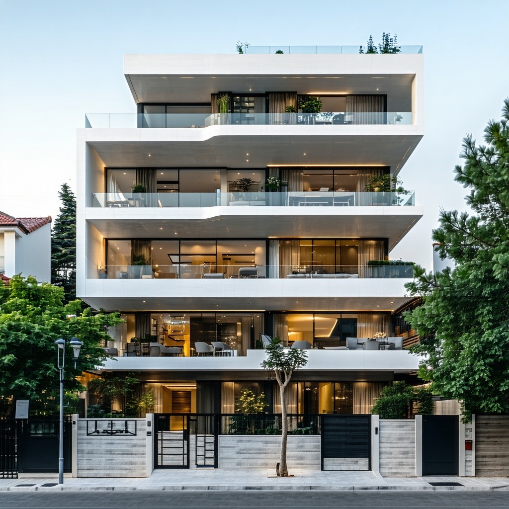beautiful modern apartment building